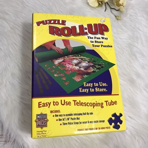 Puzzle Roll-Up‎ 36"X 30" For Up To 1000 Pieces by Masterpieces w/Straps - Picture 1 of 7